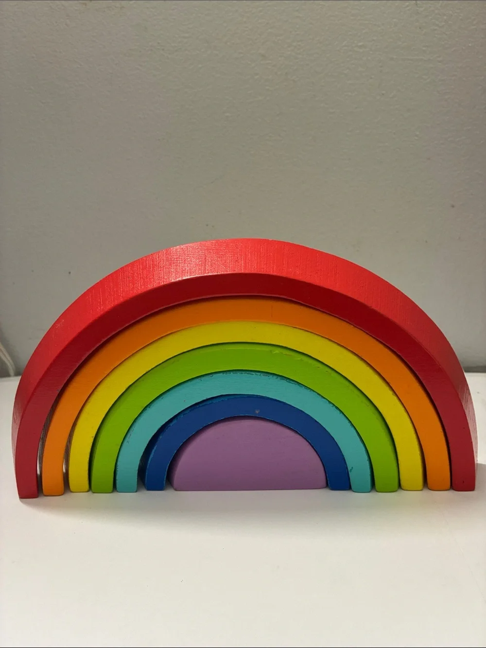 Wooden Rainbow Stacking Toy - Bright Multicolor Kids Toy